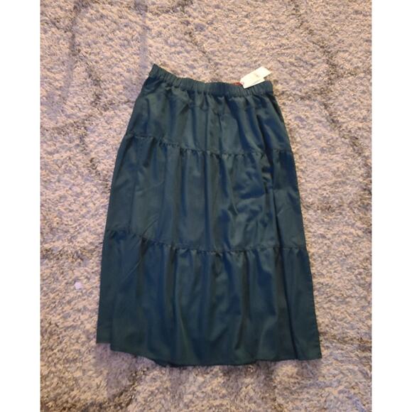 Standards And Practices Women's NWT Olive Green Maxi Skirt Size 14 Buttons - Picture 6 of 7